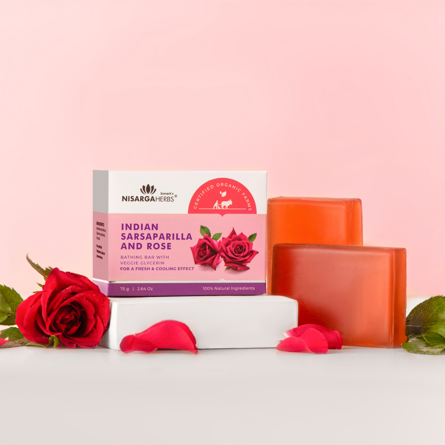 Indian Sarsaparilla & Rose Soap - Purifies the skin and offers a cooling sensation