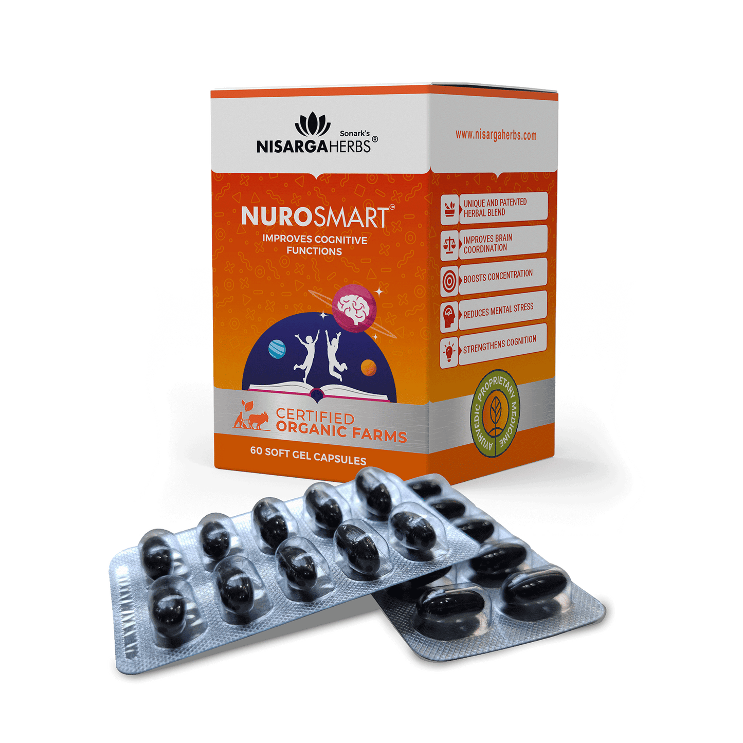 Nurosmart Capsule - Ayurvedic brain supplement for strengthening memory, focus & attention