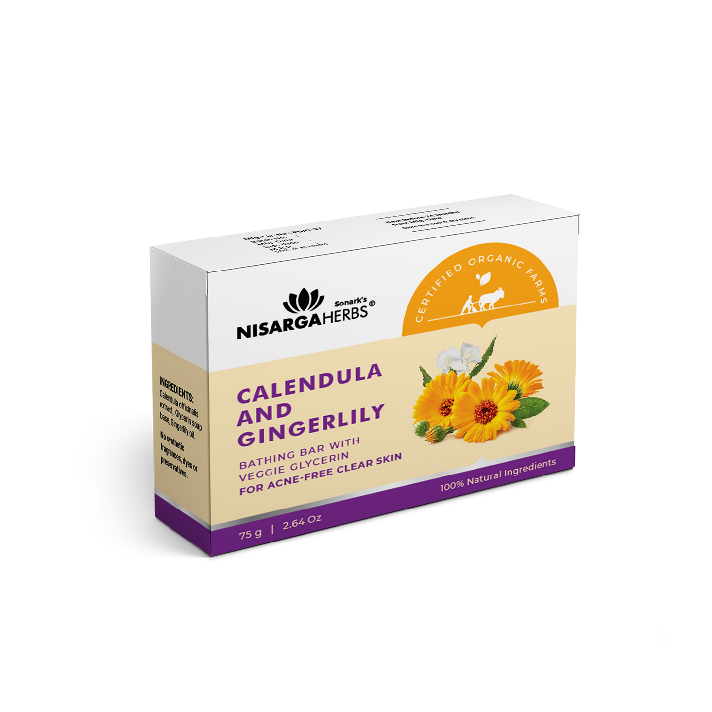 Calendula & Gingerlily Soap - Deep cleansing action for acne-free skin