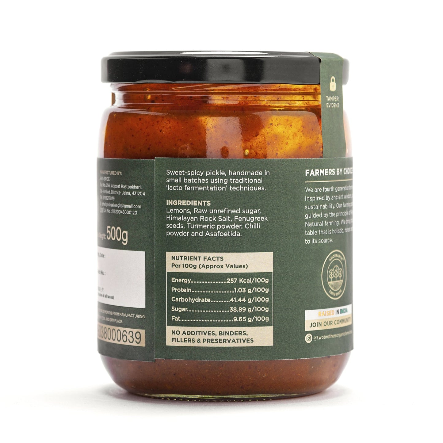 Buy Amorearth Lemon Pickle - Two brothers organic farm online