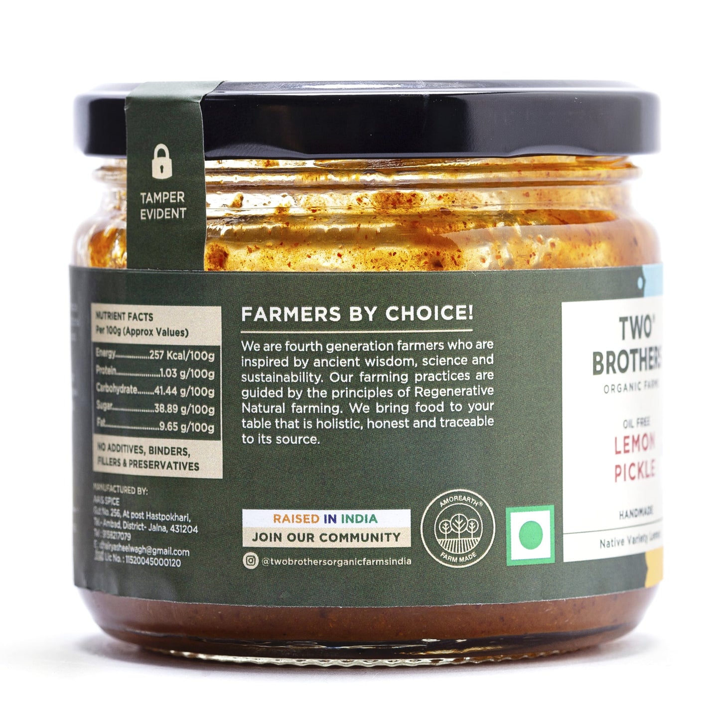 Buy Amorearth Lemon Pickle - Two brothers organic farm online