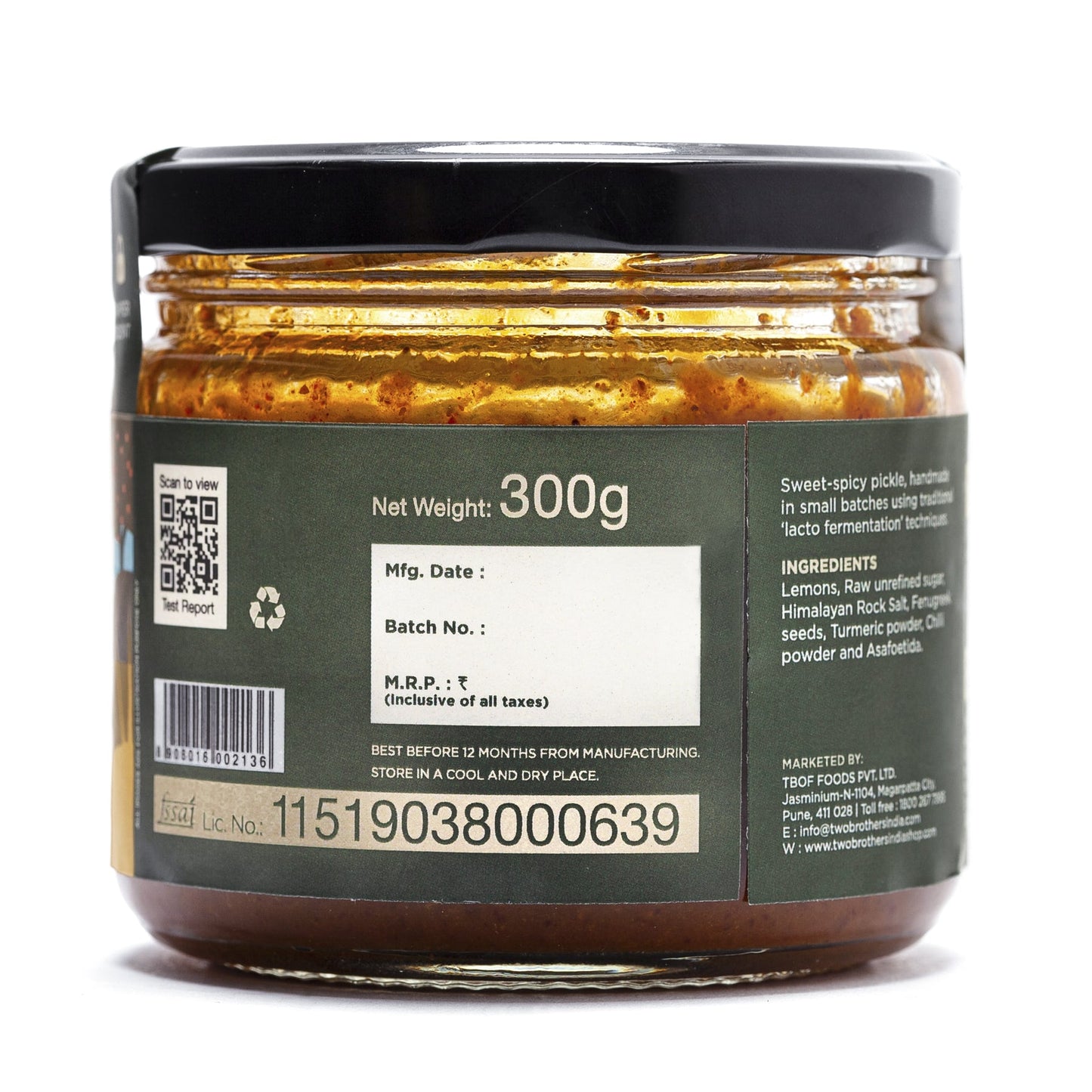 Buy Amorearth Lemon Pickle - Two brothers organic farm online