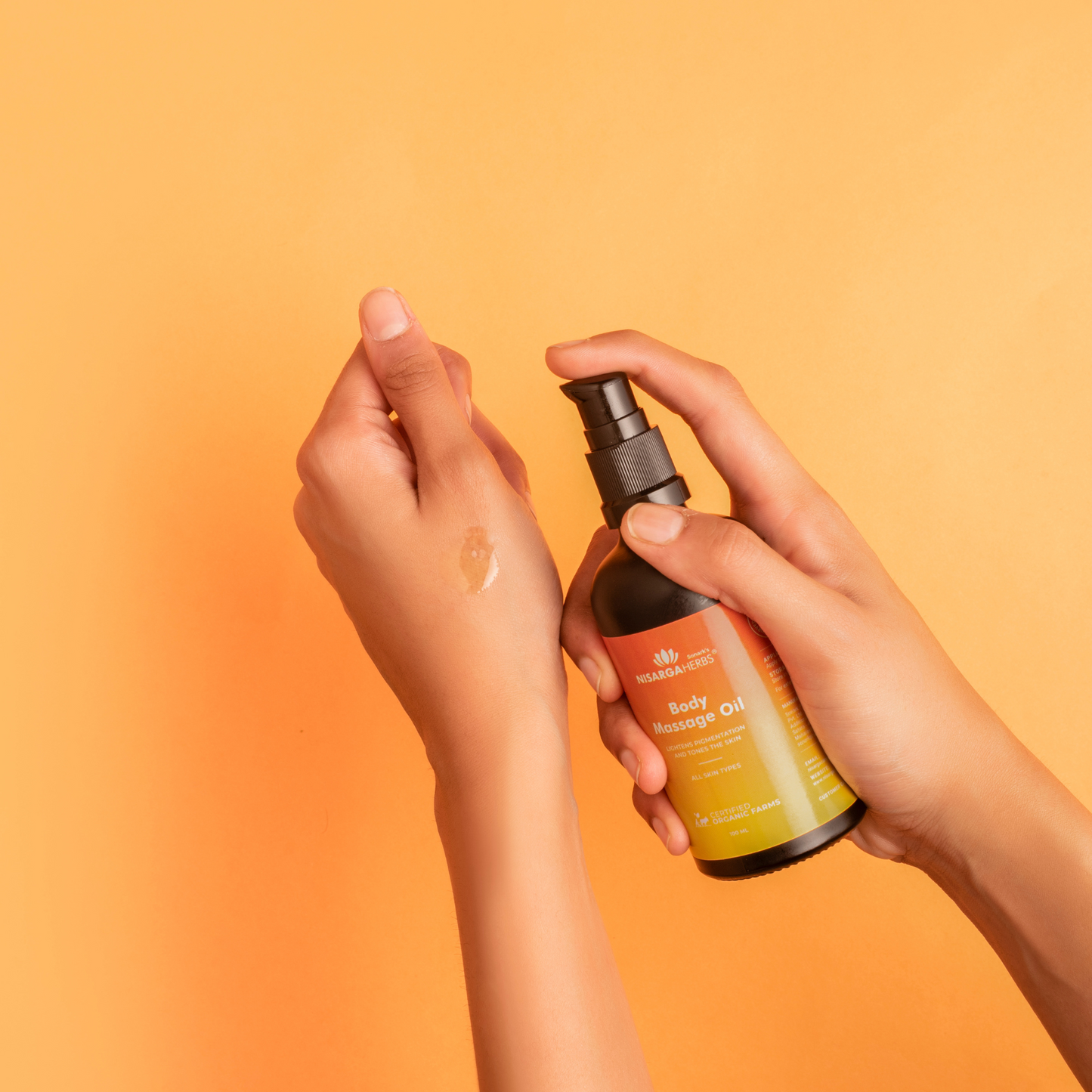 Nisarga Herbs Body Massage Oil - For skin toning and reducing dark patches