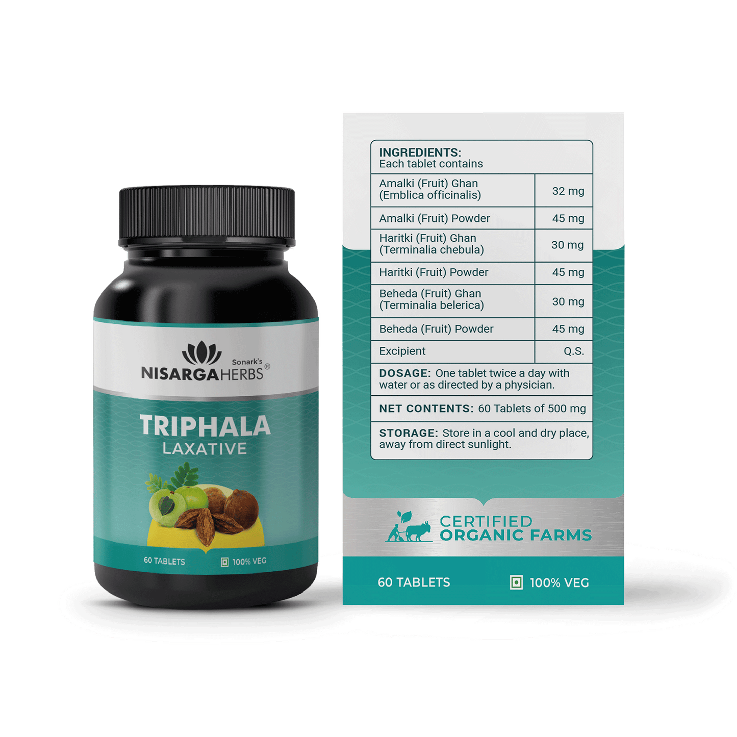 Triphala Tablet - Natural laxative for bowel wellness, excellent for great skin