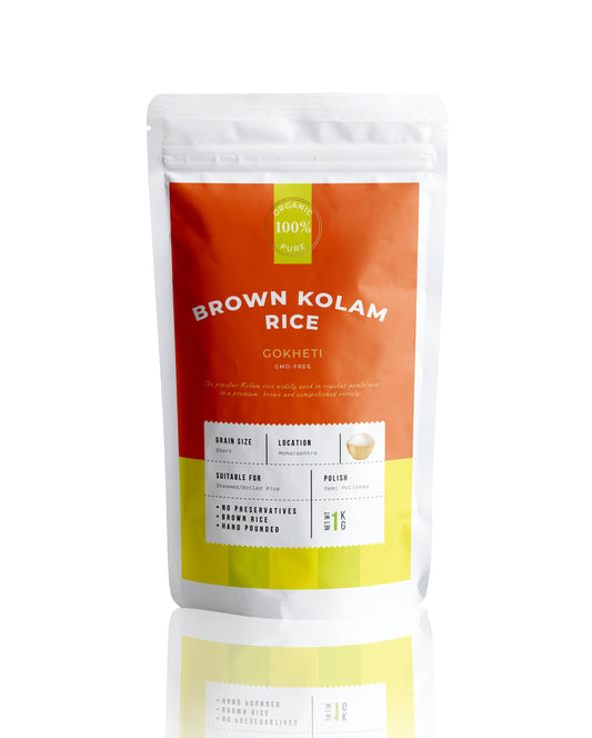 Gokheti Organic Brown Kolam Rice 1kg