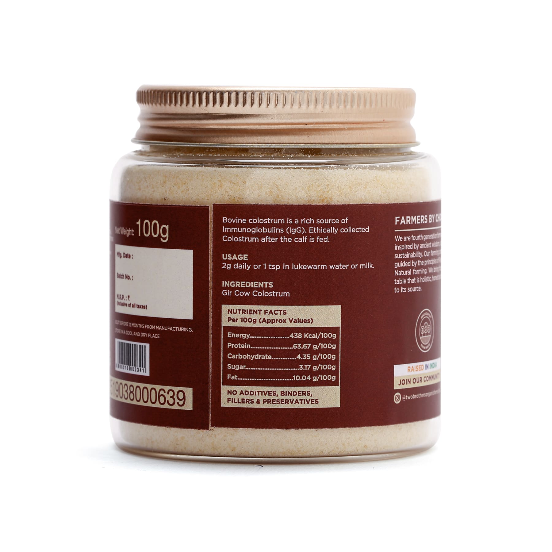 buy Two Brothers Amorearth Desi Gir Cow Colostrum powder online