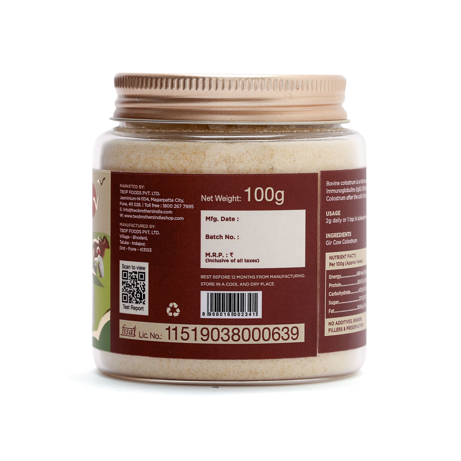buy Two Brothers Amorearth Desi Gir Cow Colostrum powder online