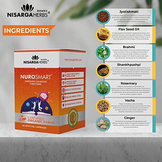 Nurosmart Capsule - Ayurvedic brain supplement for strengthening memory, focus & attention