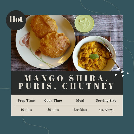 Akshay Tritiya Naivedya | Prasadam | Mango Shira with Spicy Puri and Chutney