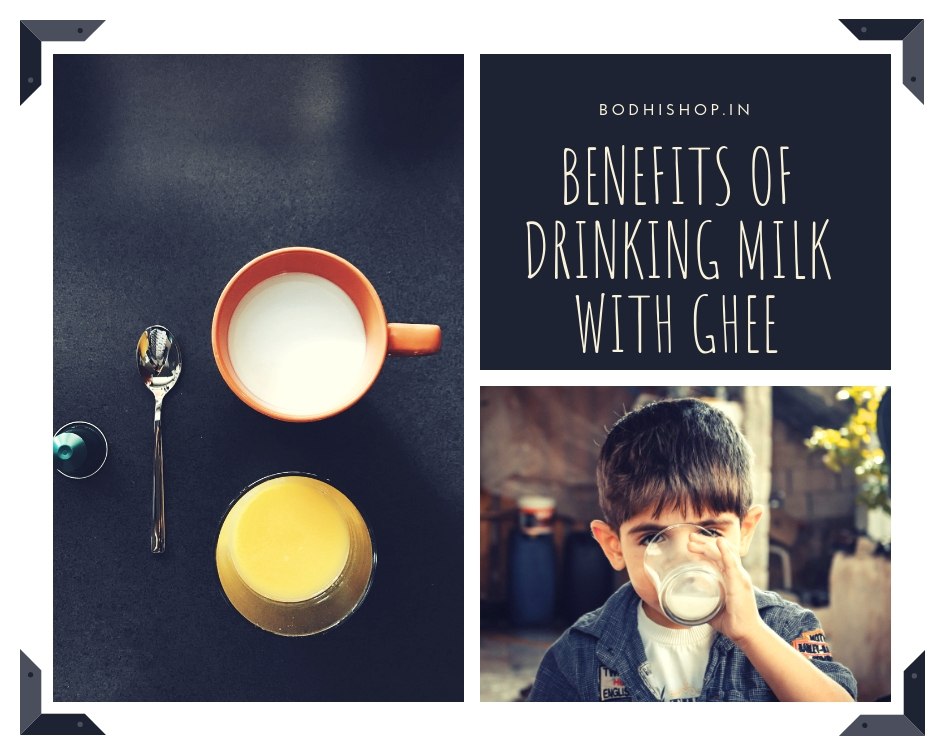 Health benefits of drinking milk with ghee at night.