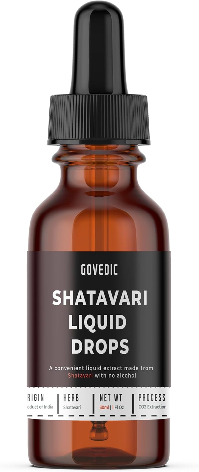Govedic Shatavari Liquid Drops | Concentrated 30ml | 60 Servings of 500mg  Organic Shatavari Root