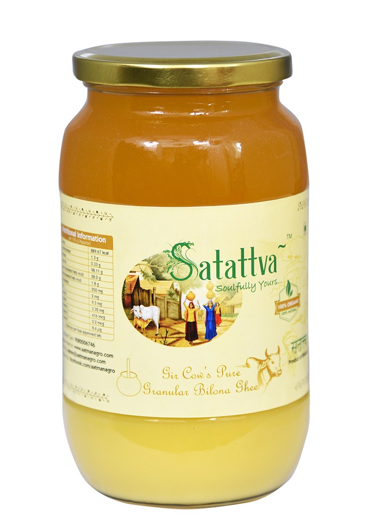 Satattva Ghee - 500 ml made from Gir Cow A2 Milk using Ayurvedic Process 