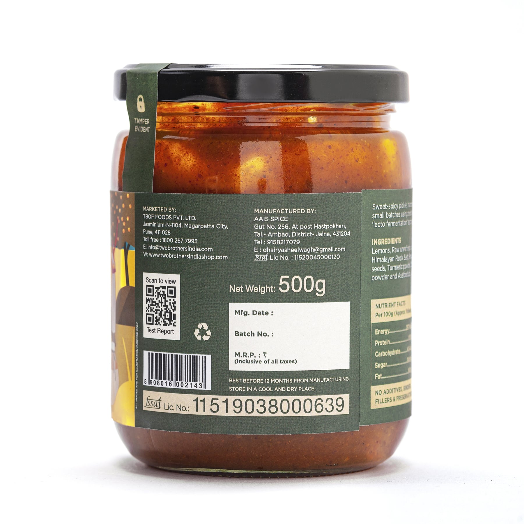 Buy Amorearth Lemon Pickle - Two brothers organic farm online