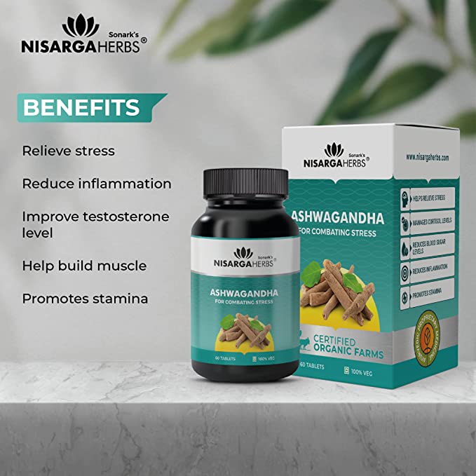 Ashwagandha Tablet - Reduces stress, supports strength and muscle building