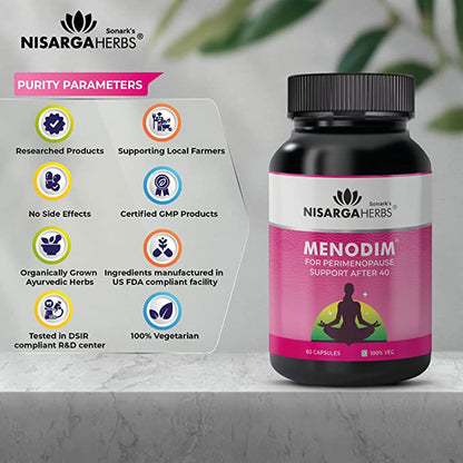 Menodim - Ayurvedic vitality capsules for reducing menopausal symptoms and hot flashes