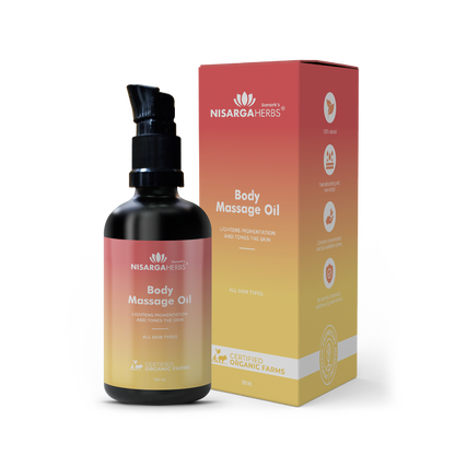 Nisarga Herbs Body Massage Oil - For skin toning and reducing dark patches