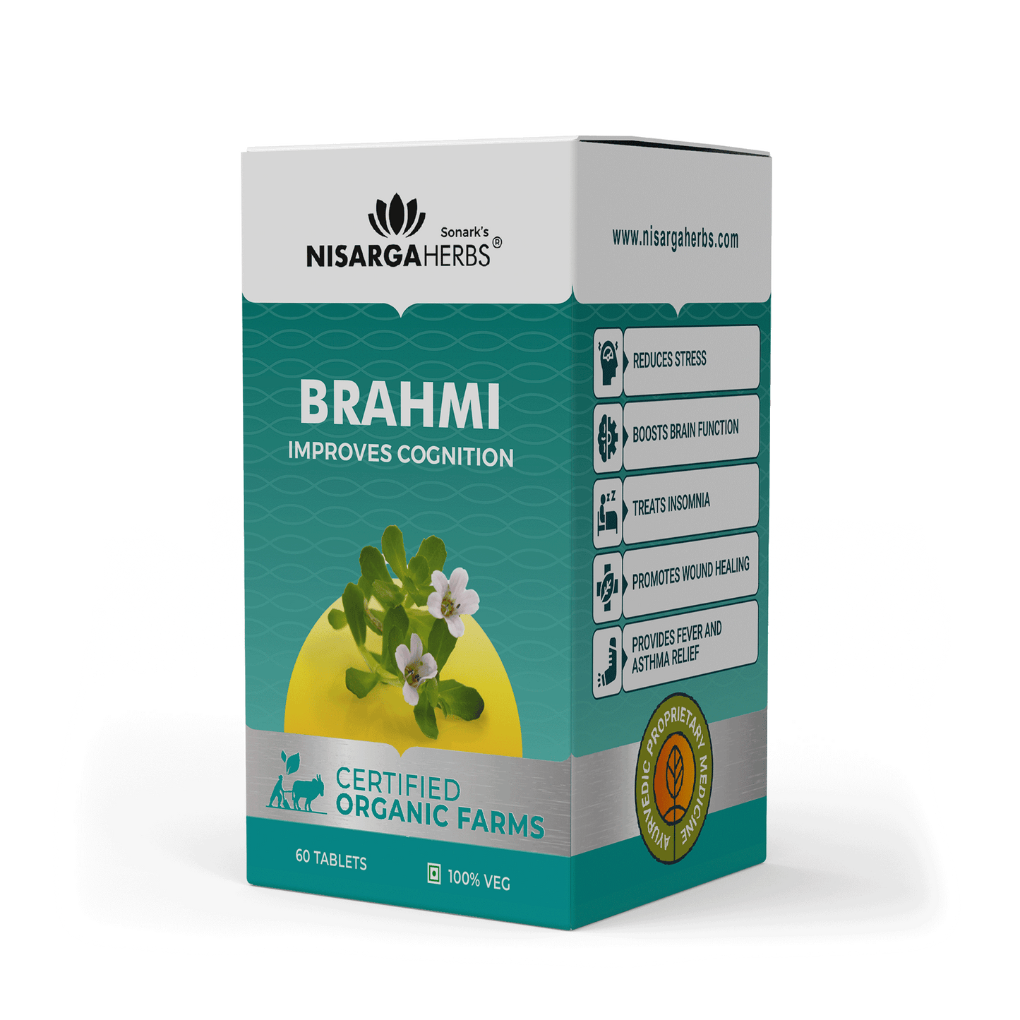 Brahmi Tablet - Potent brain tonic to help reduce stress