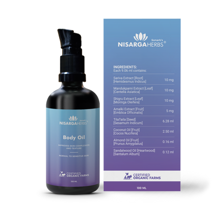 Nisarga Herbs Body Oil - Helps in locking moisture into the skin
