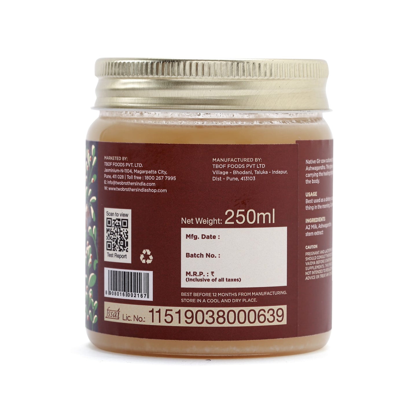 Buy Two Brothers Amorearth A2 Cultured Ashwagandha Ghee Online