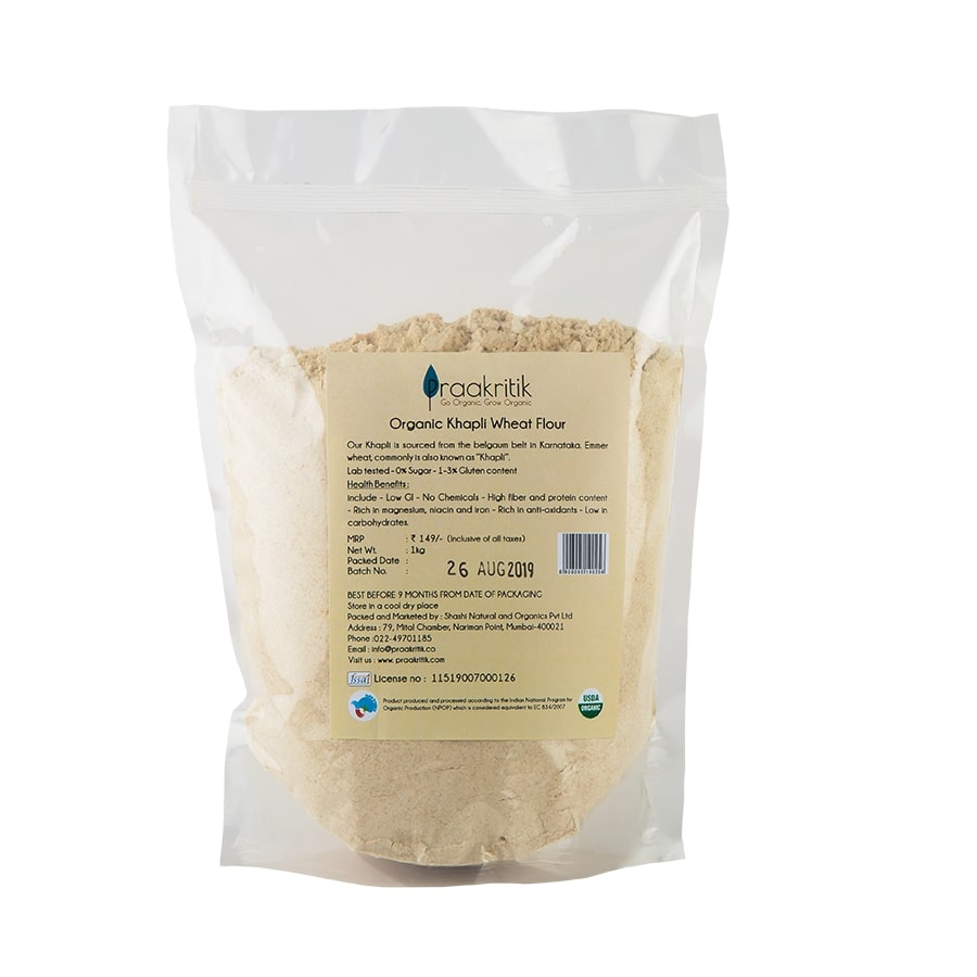 Organic Khapli Emmer Wheat Flour 1kg