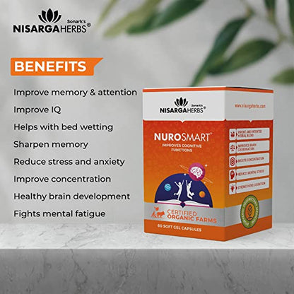 Nurosmart Capsule - Ayurvedic brain supplement for strengthening memory, focus & attention